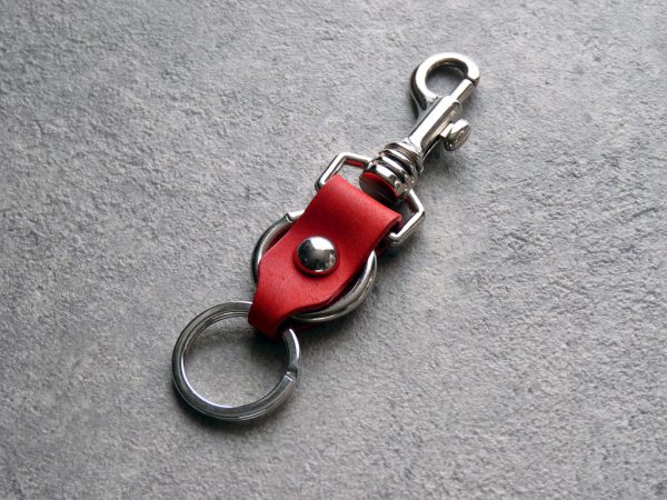 porte-clés cuir rouge