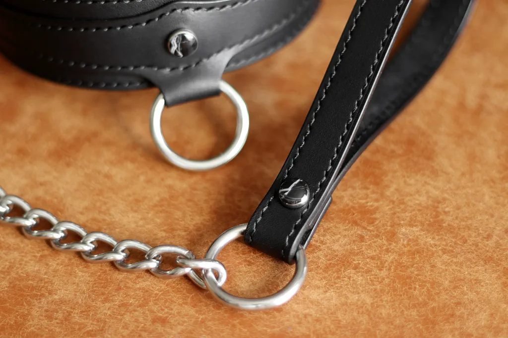 poignée laisse en cuir bdsm